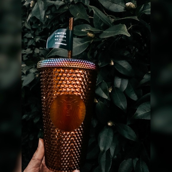New Starbucks 2021 grande studded copper 16 oz tumbler - Picture 7 of 11